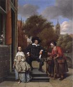 Jan Steen A Delf burgher and his daughter Spain oil painting artist